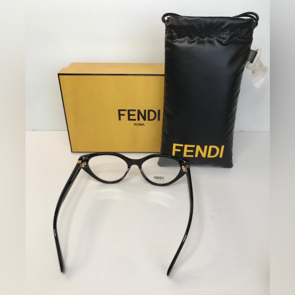 Authentic New Fendi Demo Cat Eye Ladies Eyeglasses FE50020I 001 53. - Picture 5 of 12